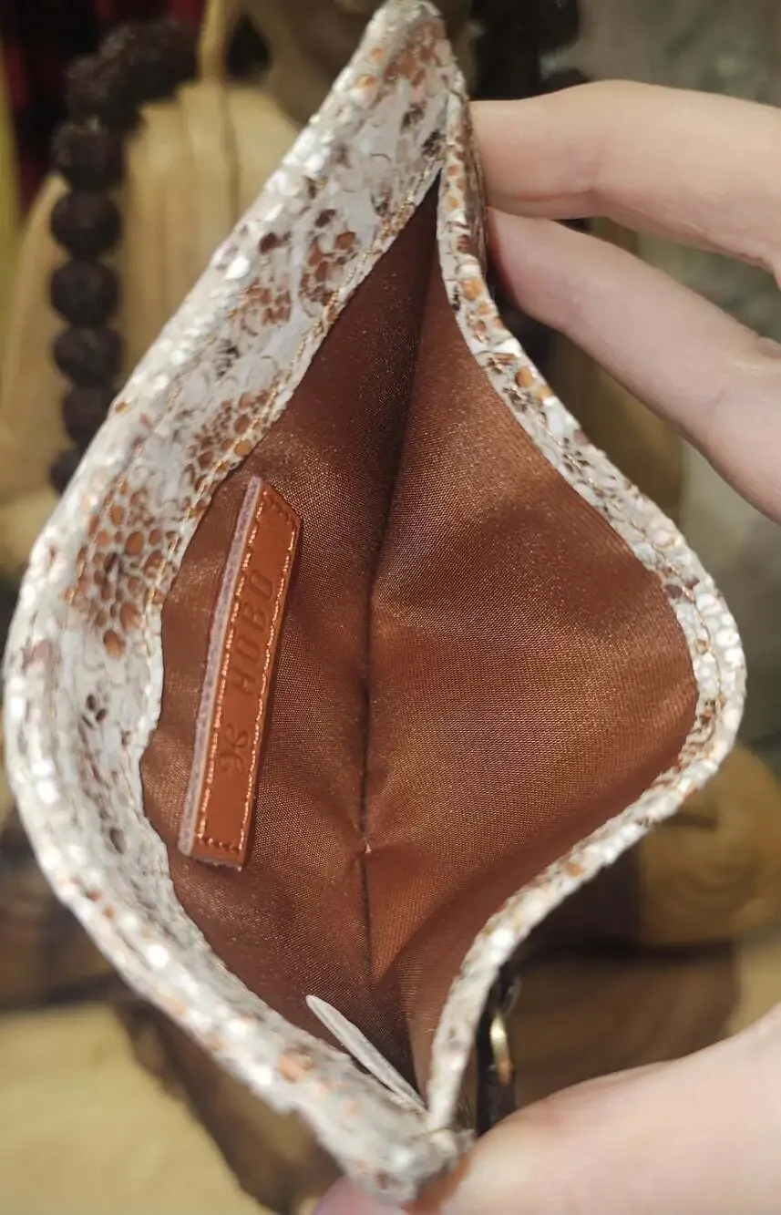 Hobo International Euro Slide Leather Card Passport Wallet Sepia Bloom Print